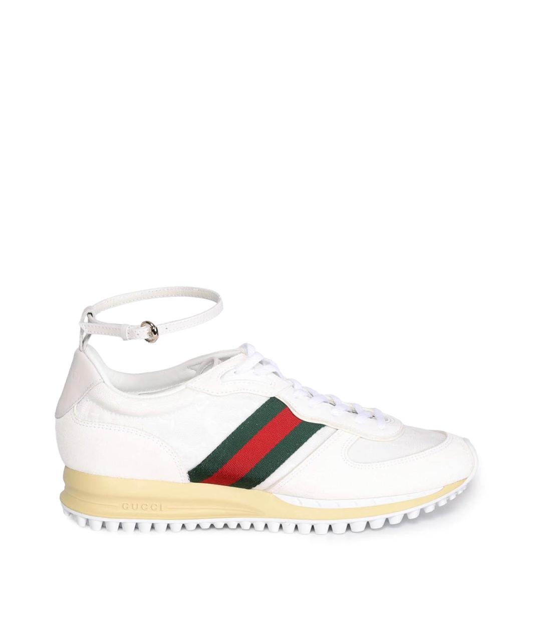 GUCCI Белые текстильные кроссовки, фото 1