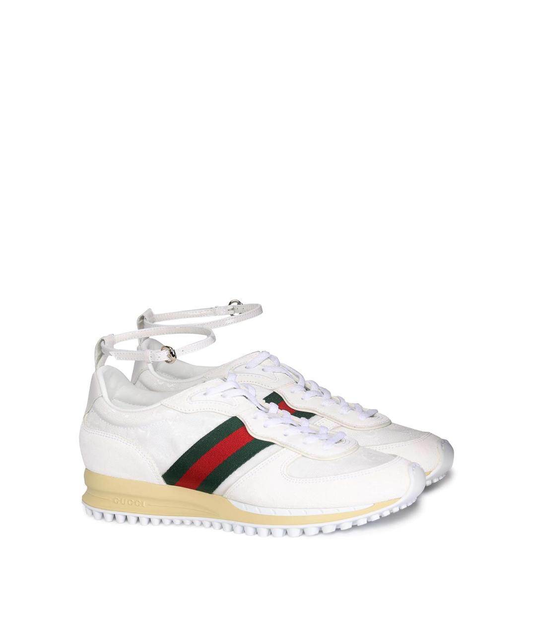 GUCCI Белые текстильные кроссовки, фото 2