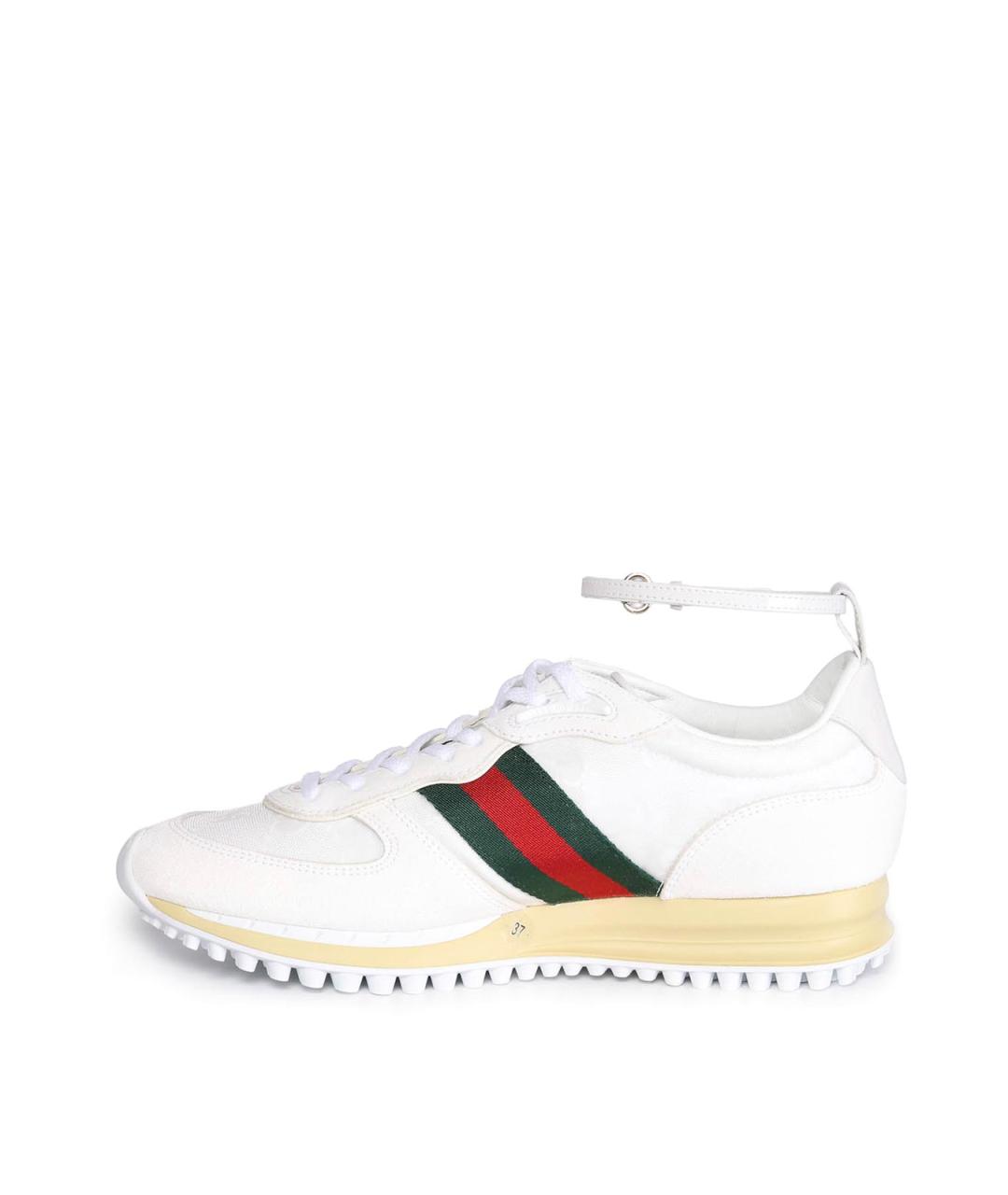 GUCCI Белые текстильные кроссовки, фото 4