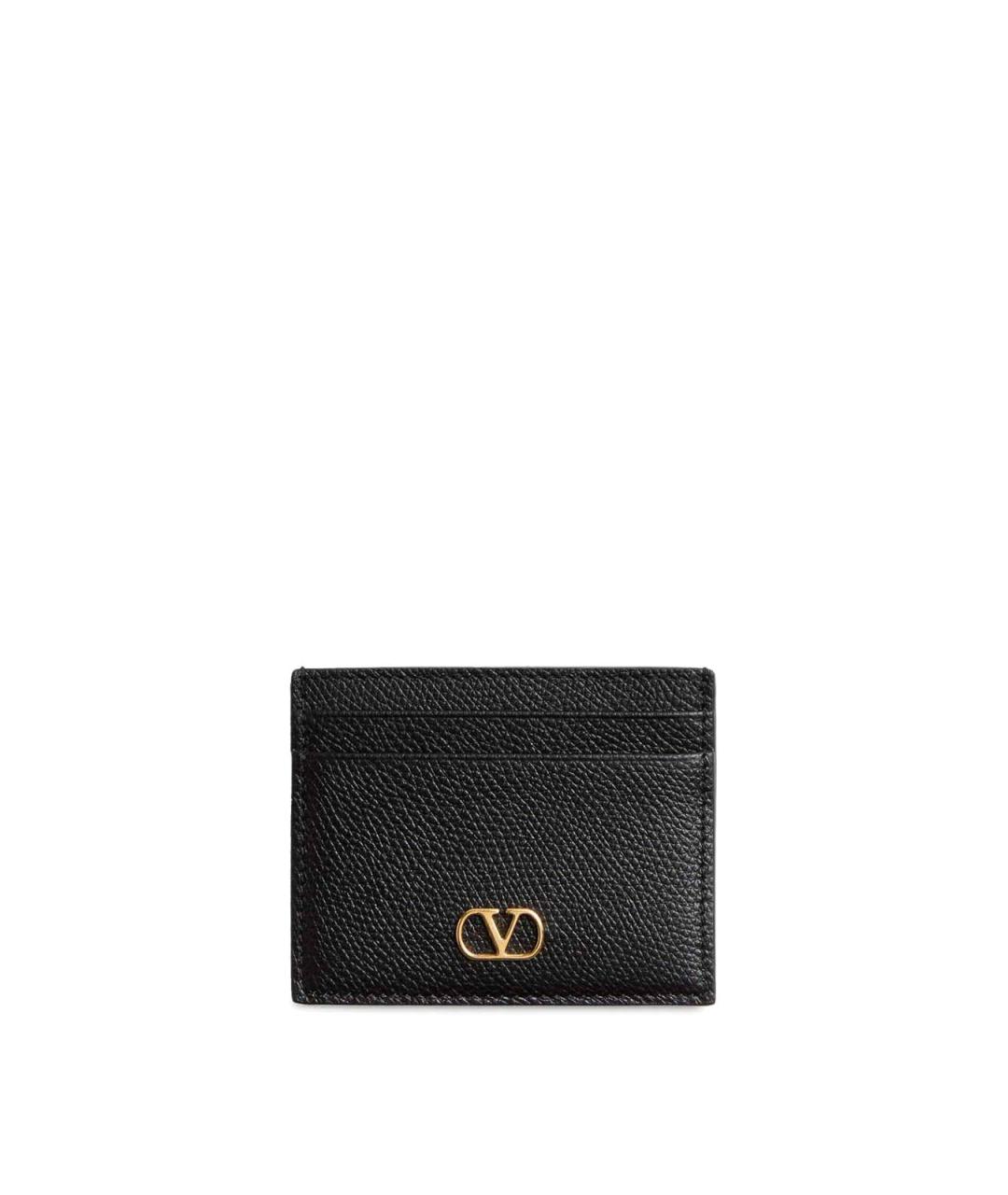 VALENTINO Черный кожаный кардхолдер, фото 1
