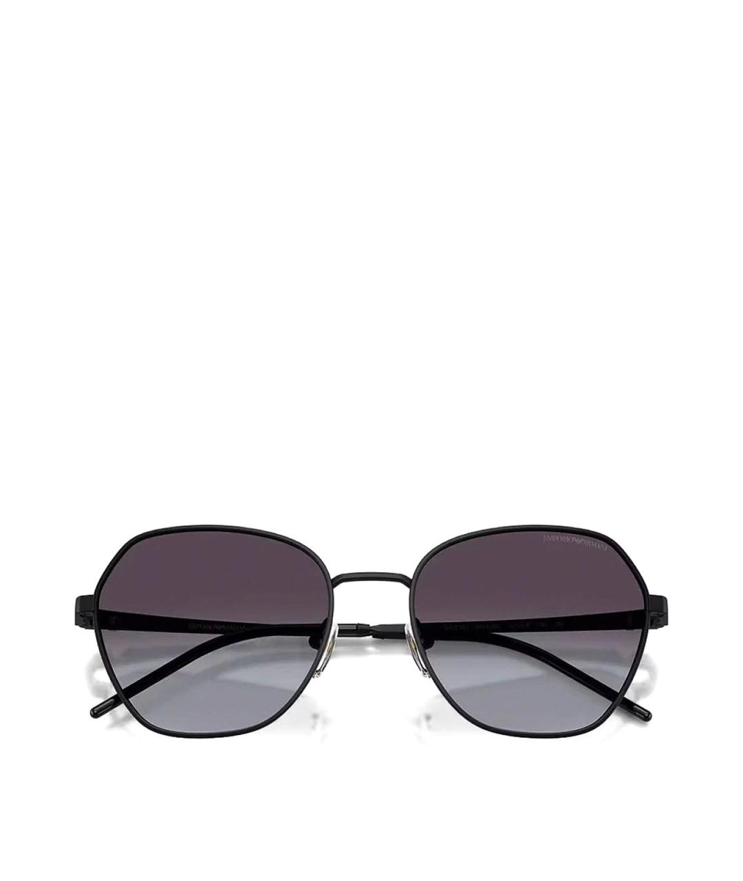 EMPORIO ARMANI Черные металлические солнцезащитные очки, фото 4