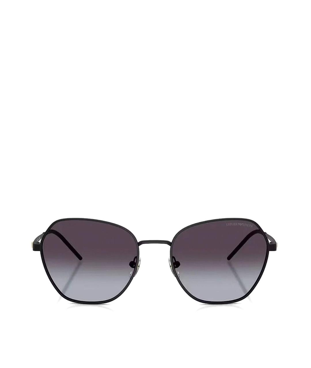 EMPORIO ARMANI Черные металлические солнцезащитные очки, фото 1