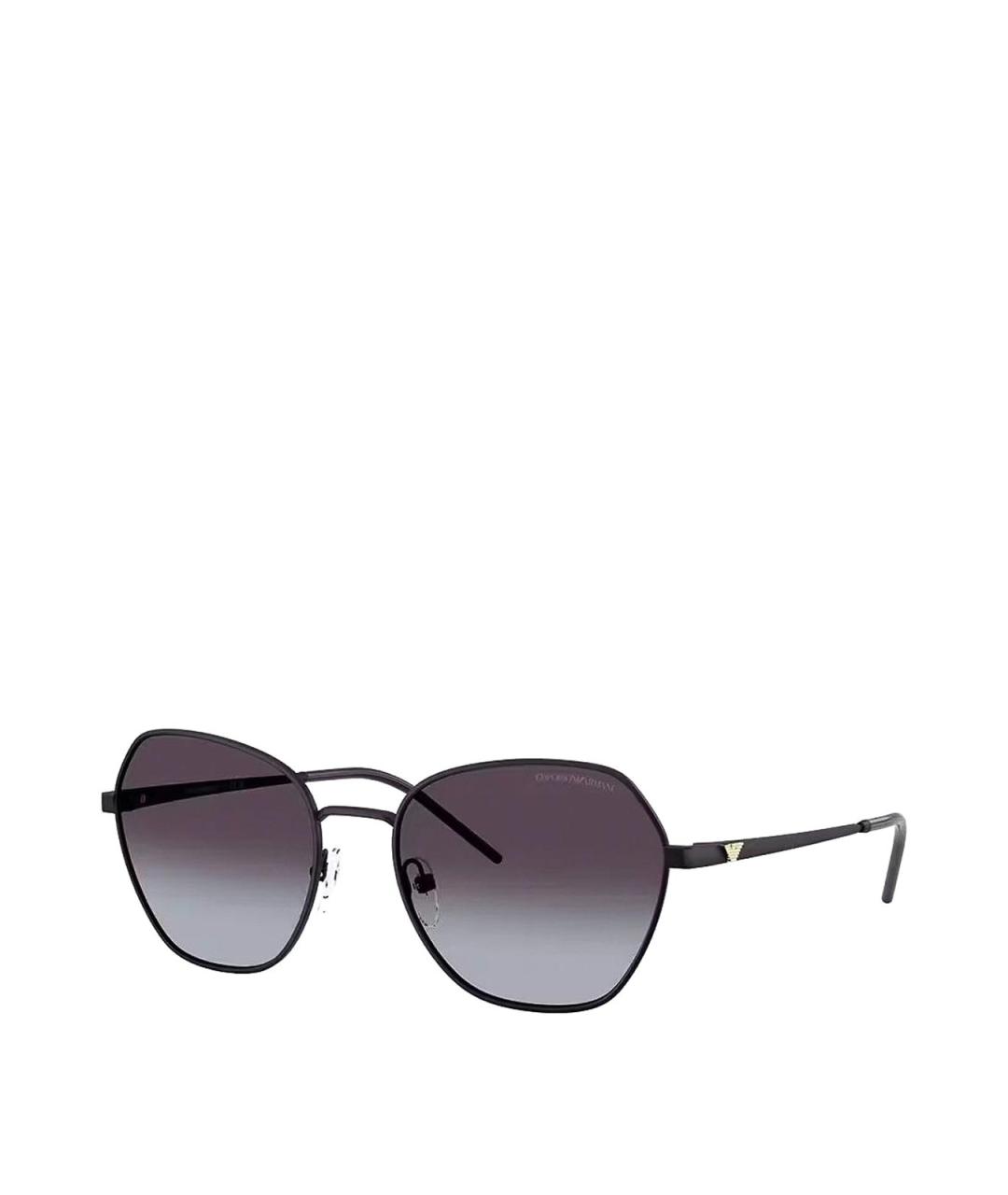 EMPORIO ARMANI Черные металлические солнцезащитные очки, фото 2