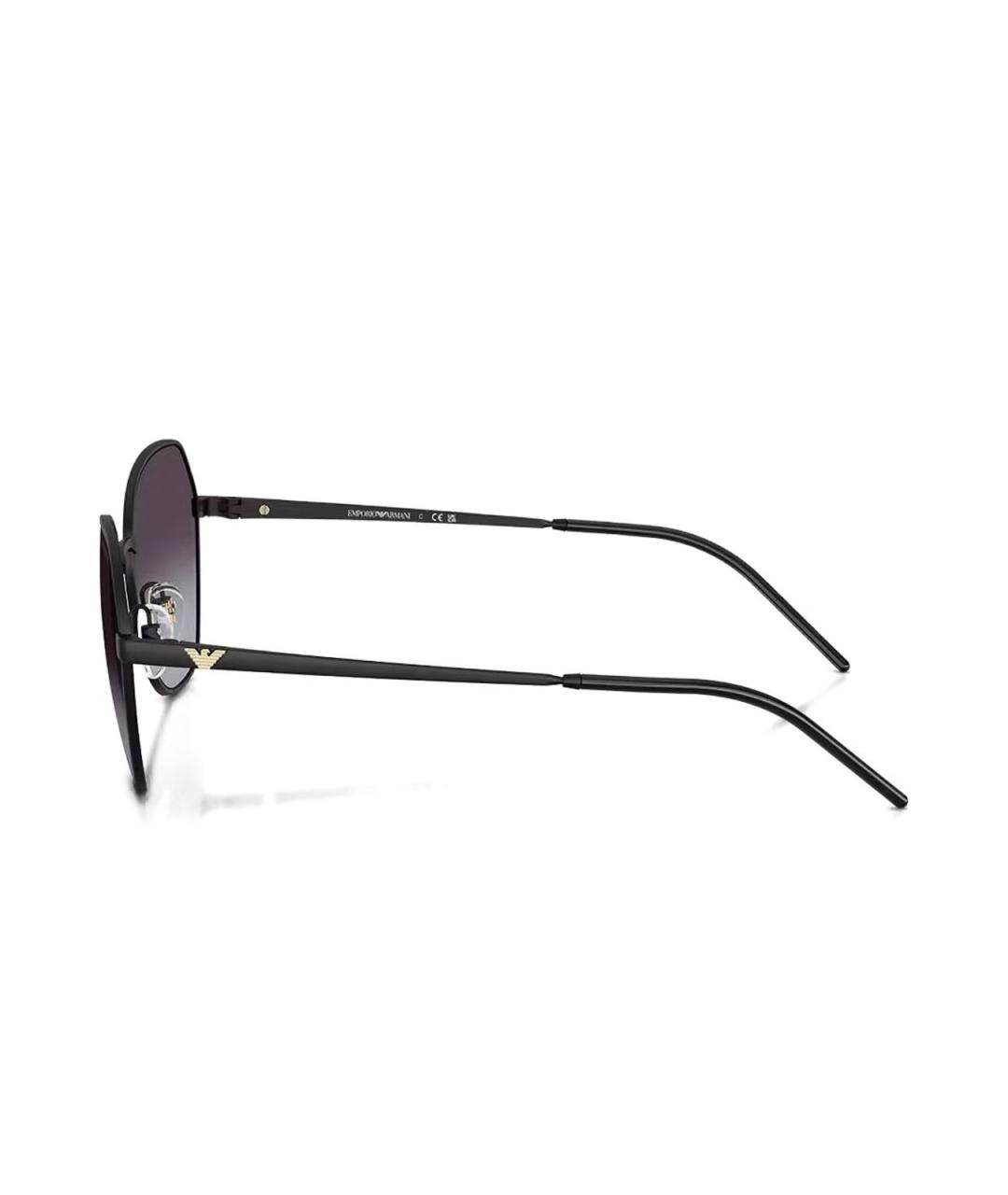 EMPORIO ARMANI Черные металлические солнцезащитные очки, фото 5