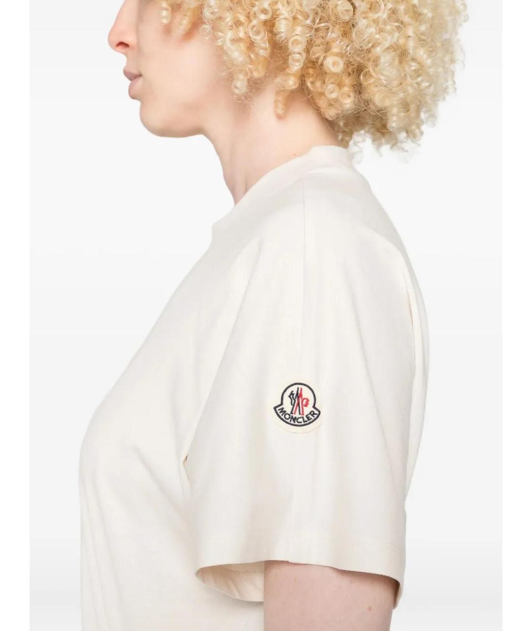 MONCLER Белая хлопковая футболка, фото 4