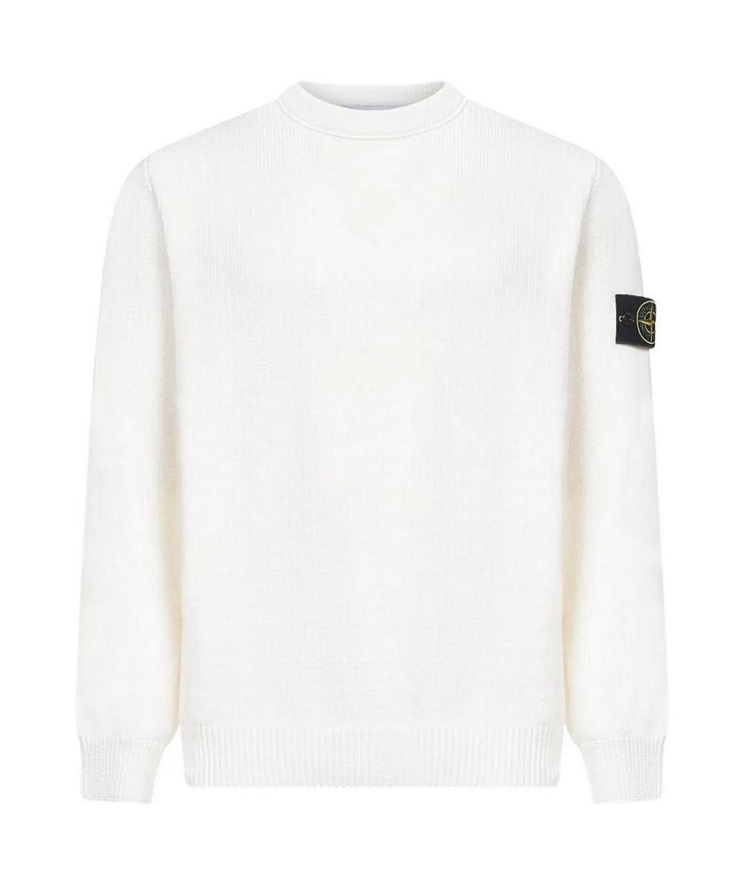 STONE ISLAND Бежевый хлопковый джемпер / свитер, фото 1