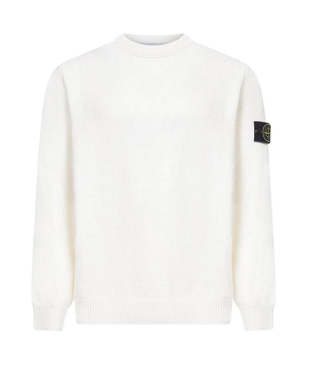 STONE ISLAND Бежевый хлопковый джемпер / свитер, фото 2