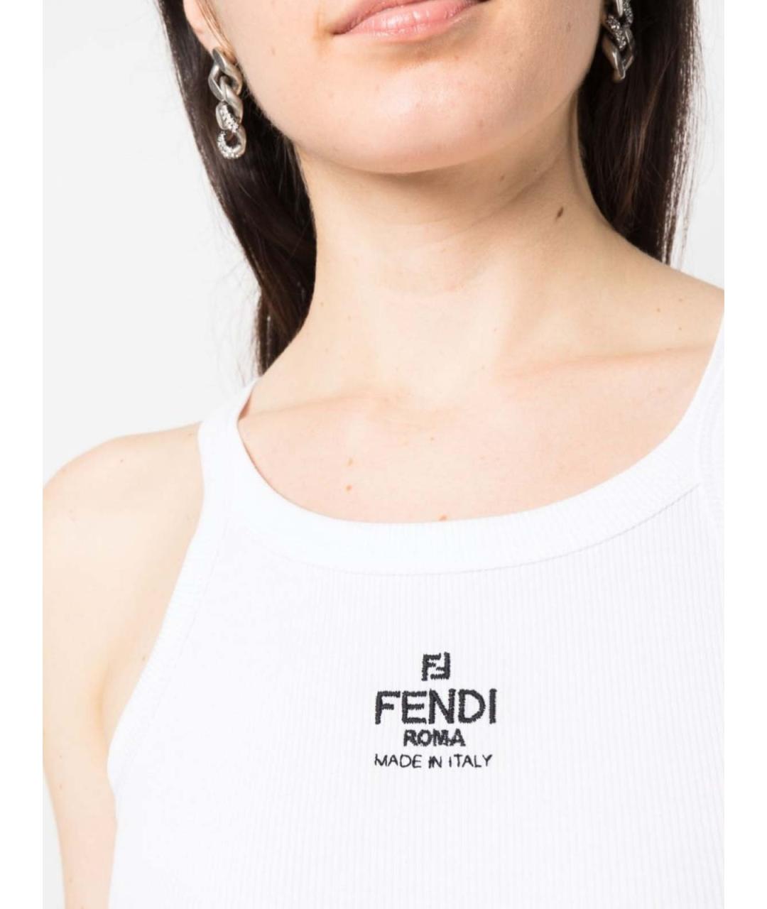 FENDI Белая майка, фото 4