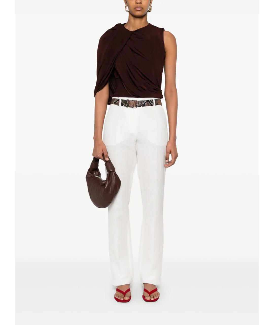 SPORTMAX Белые прямые брюки, фото 4