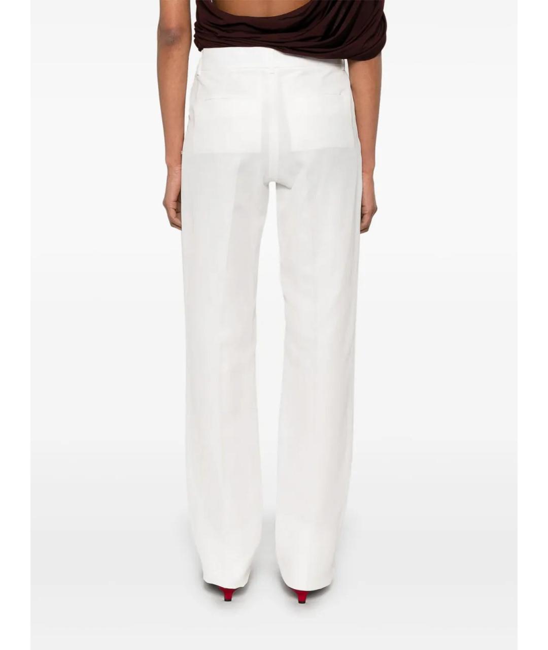 SPORTMAX Белые прямые брюки, фото 3