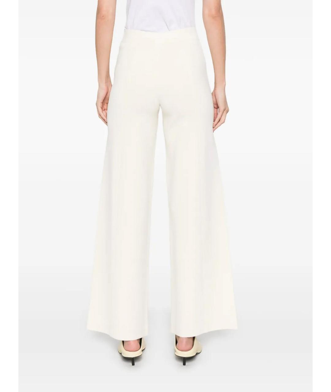 MAX MARA Белые шелковые брюки широкие, фото 4
