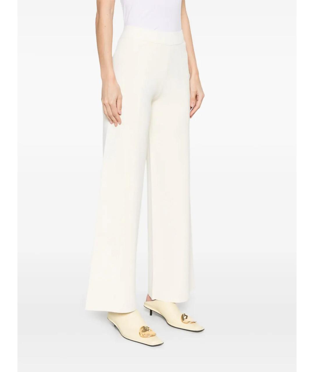 MAX MARA Белые шелковые брюки широкие, фото 3