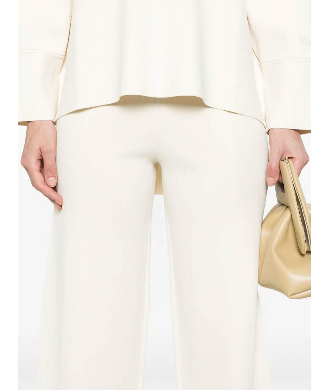 MAX MARA Белые шелковые брюки широкие, фото 5