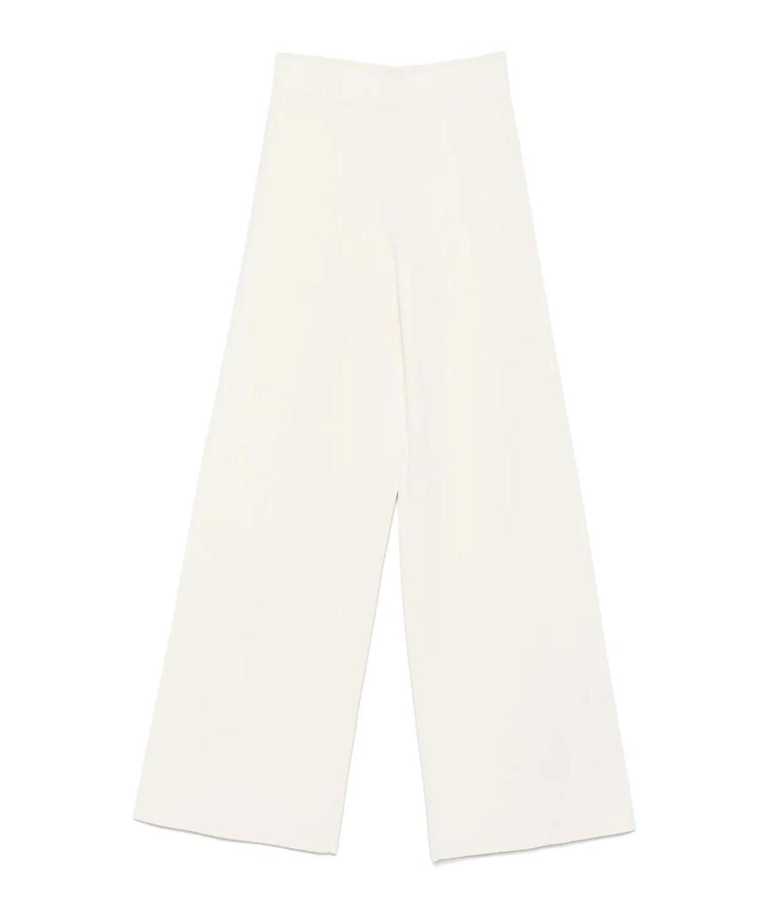 MAX MARA Белые шелковые брюки широкие, фото 1
