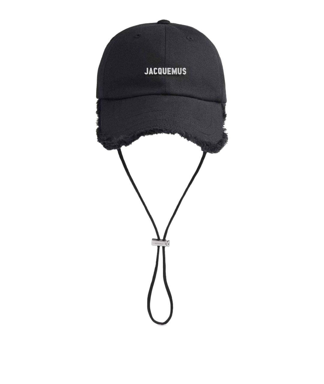 JACQUEMUS Черная кожаная кепка/бейсболка, фото 1