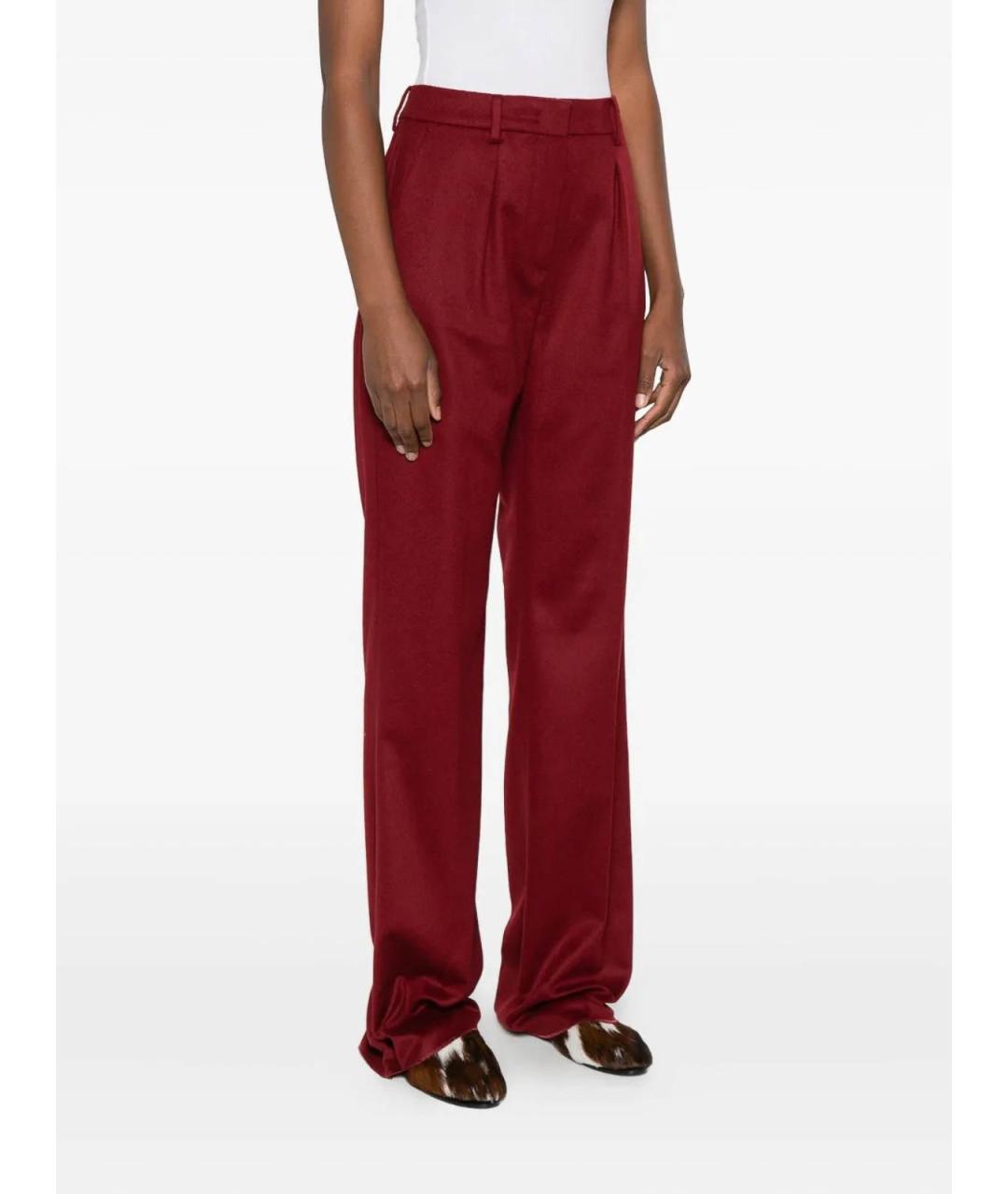 MAX MARA Бордовые прямые брюки, фото 3