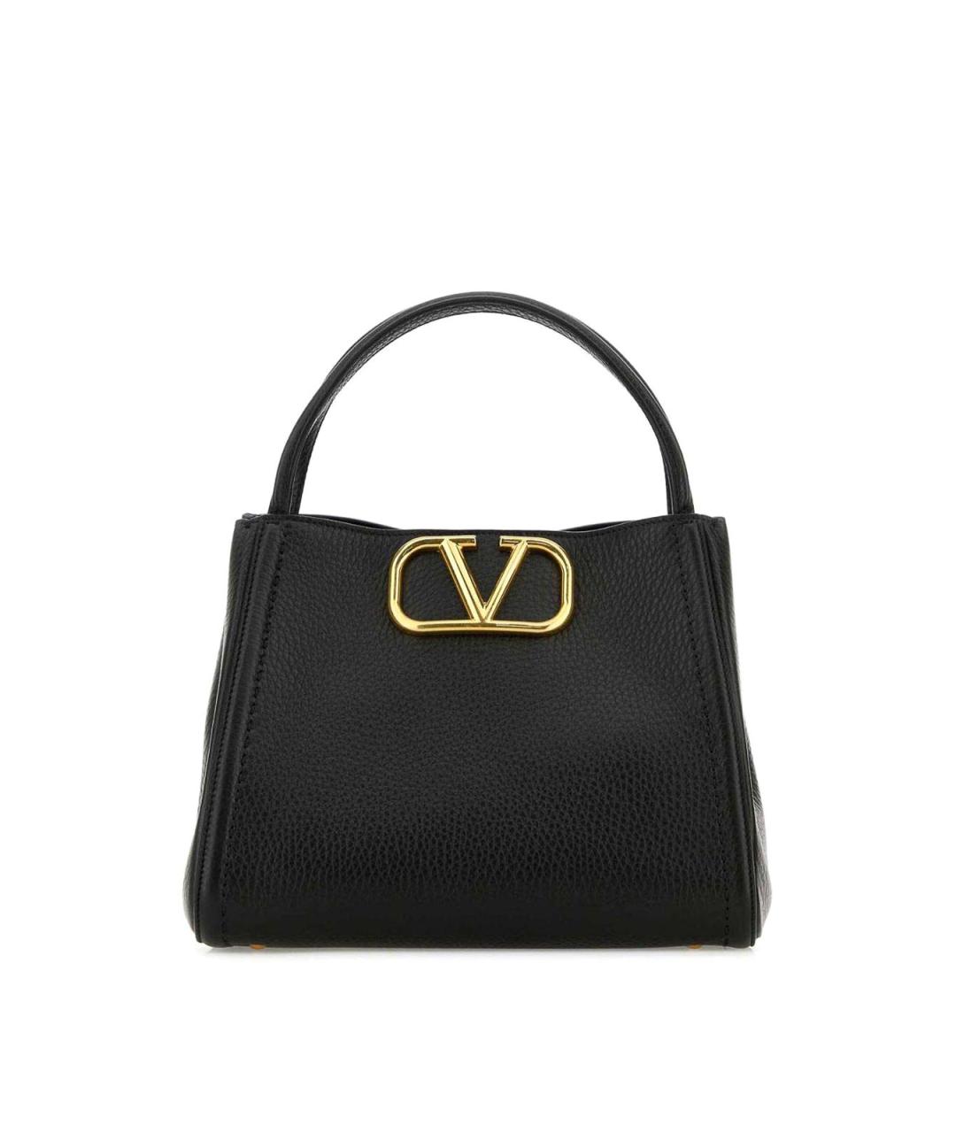 VALENTINO Черная кожаная сумка тоут, фото 1