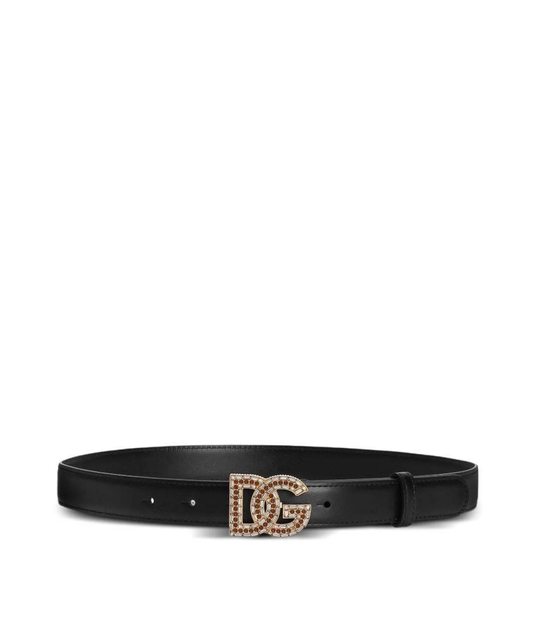 DOLCE&GABBANA Черный кожаный ремень, фото 1