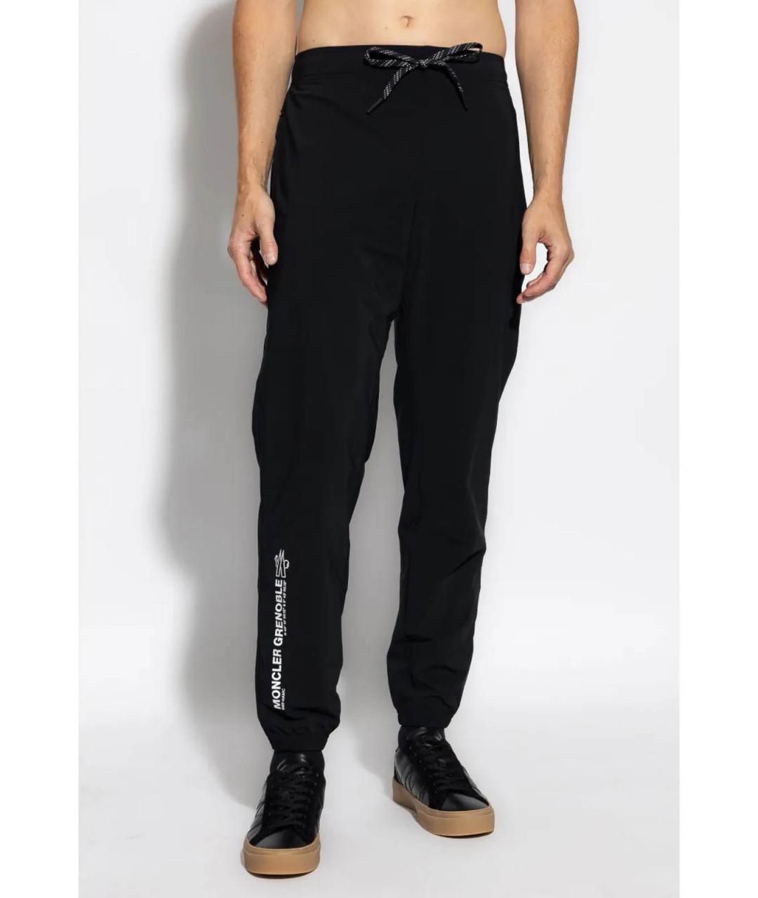 MONCLER Черные хлопковые повседневные брюки, фото 3