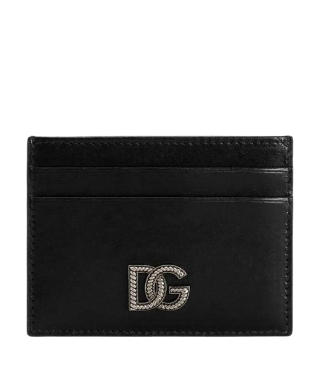 DOLCE&GABBANA Черный кожаный кардхолдер, фото 1