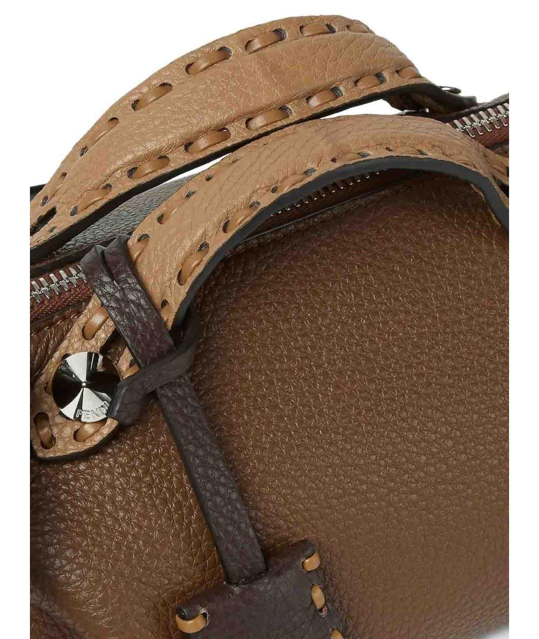 FENDI Коричневая кожаная сумка через плечо, фото 3