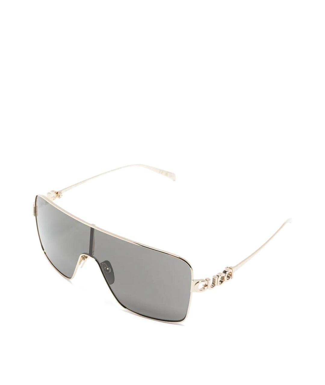 GUCCI Золотые металлические солнцезащитные очки, фото 3