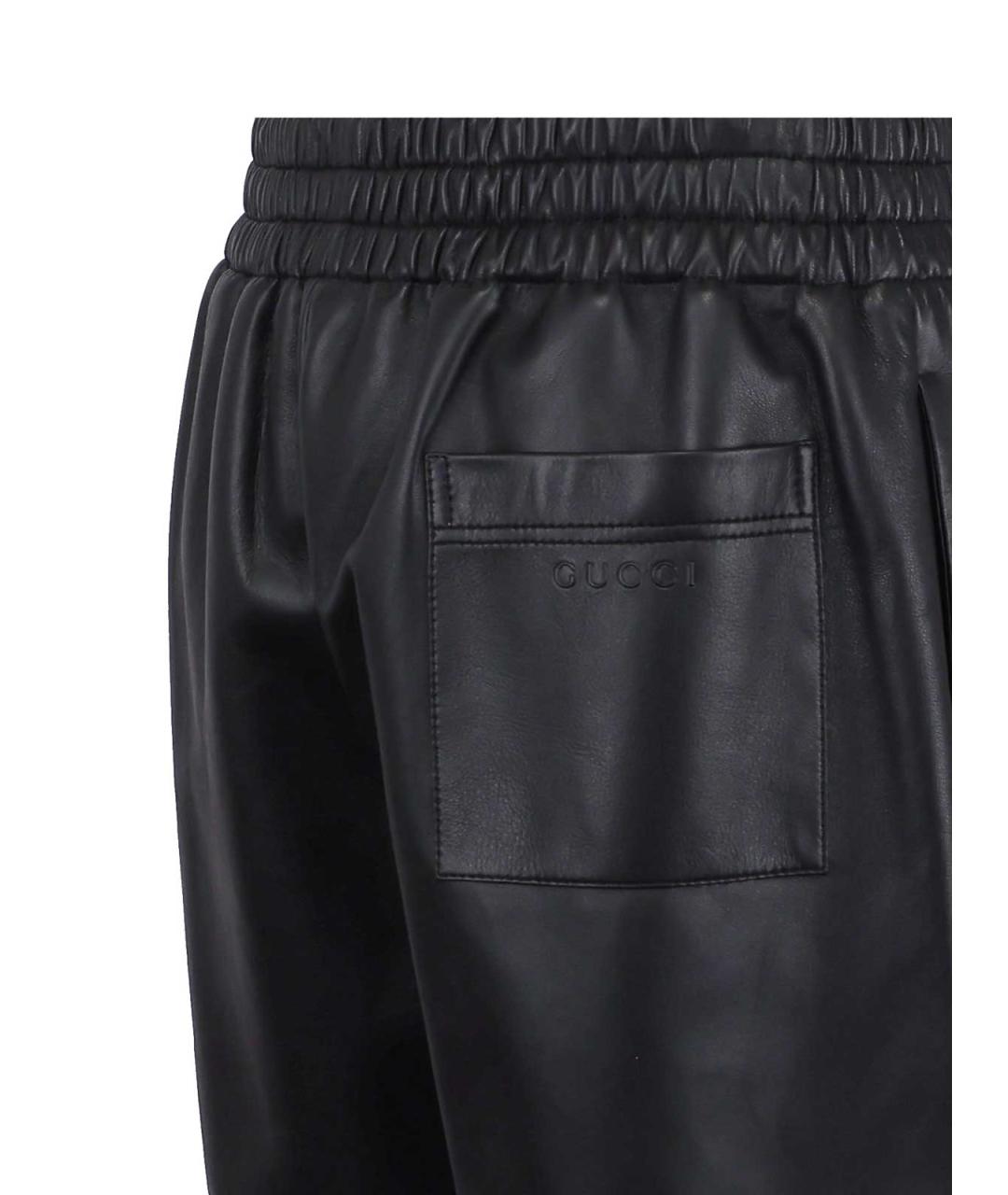 GUCCI Черные кожаные шорты, фото 2