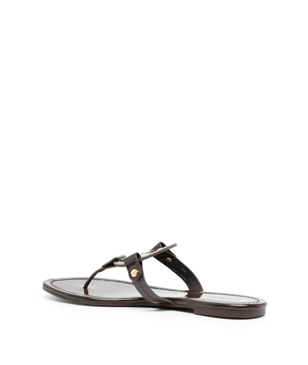 TORY BURCH Коричневые кожаные сандалии, фото 4