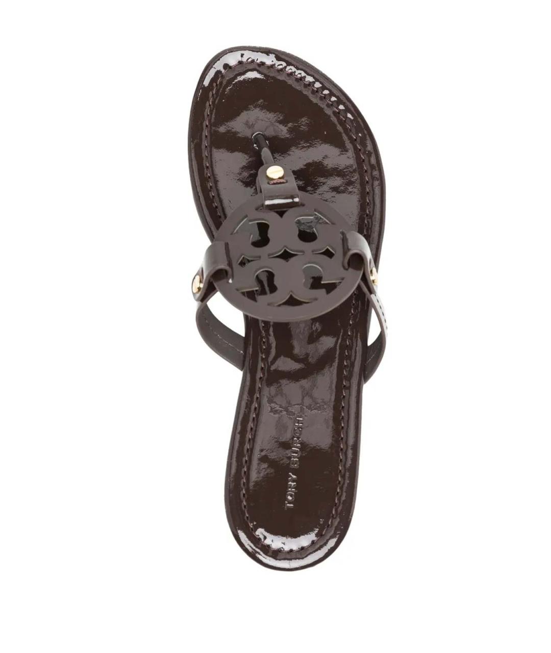TORY BURCH Коричневые кожаные сандалии, фото 3