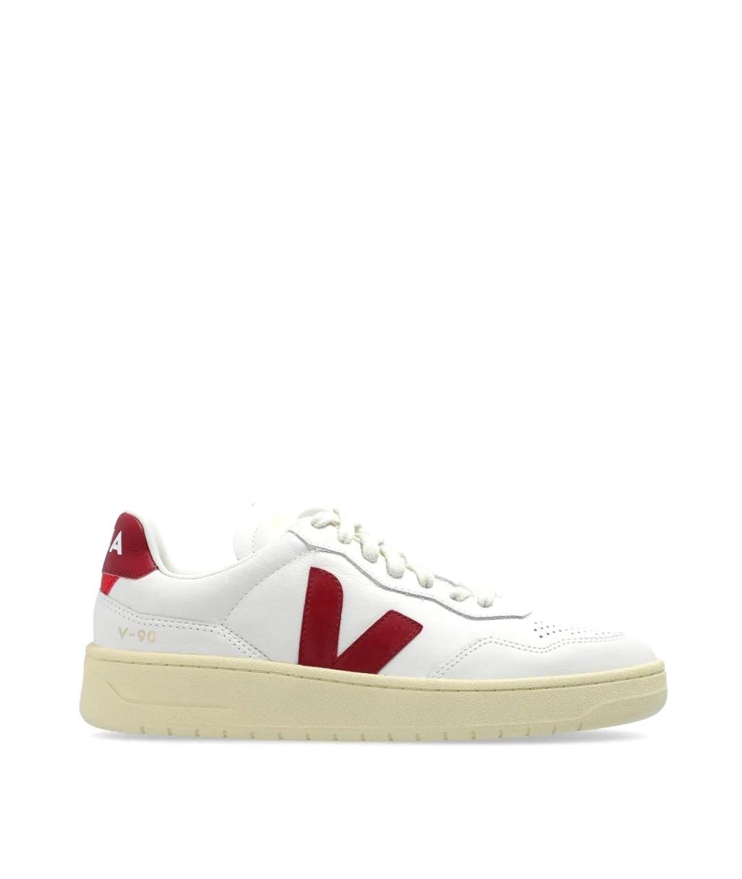 VEJA Бежевые кожаные низкие кроссовки / кеды, фото 1