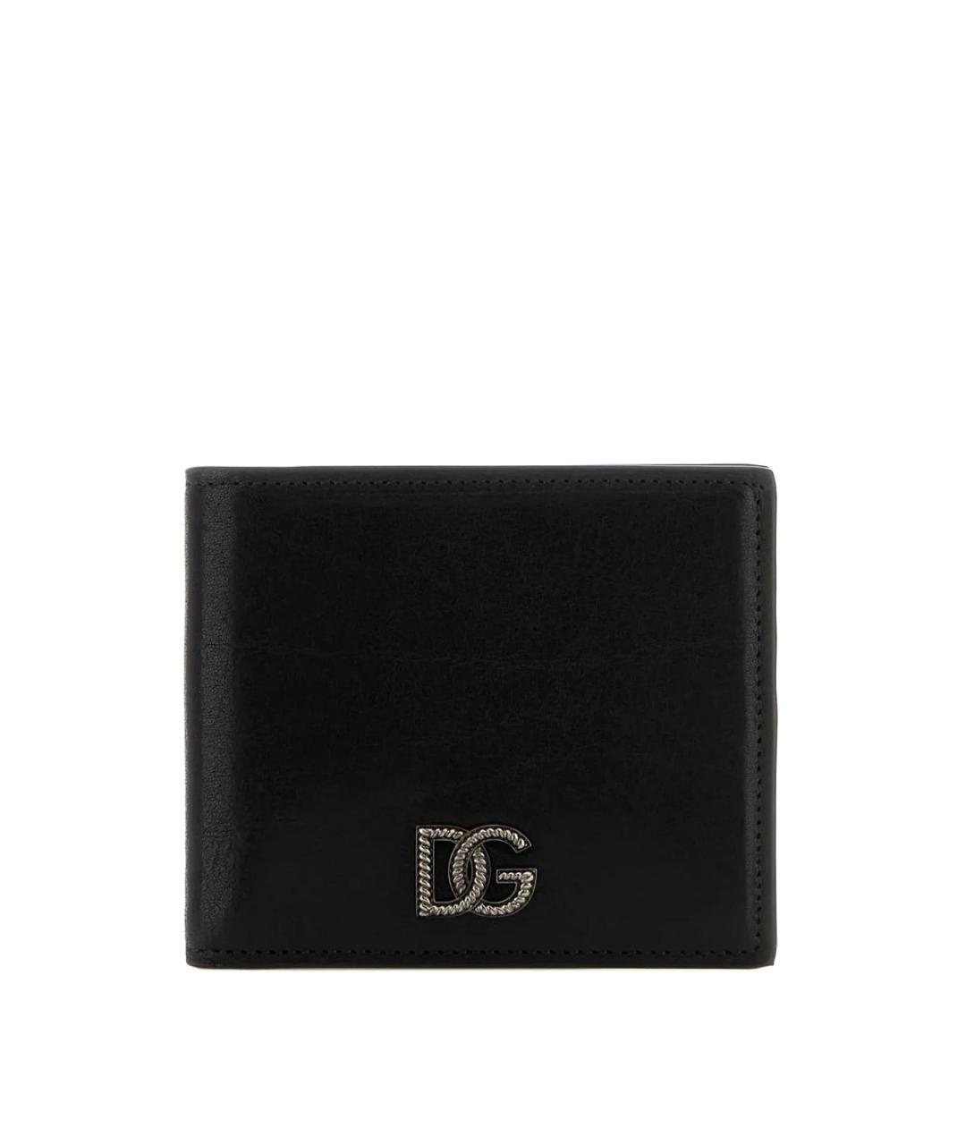 DOLCE&GABBANA Черный кожаный кошелек, фото 1