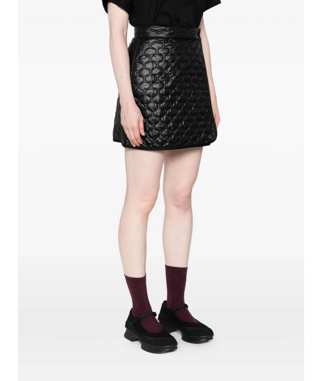 MONCLER Черная полиамидовая юбка мини, фото 3