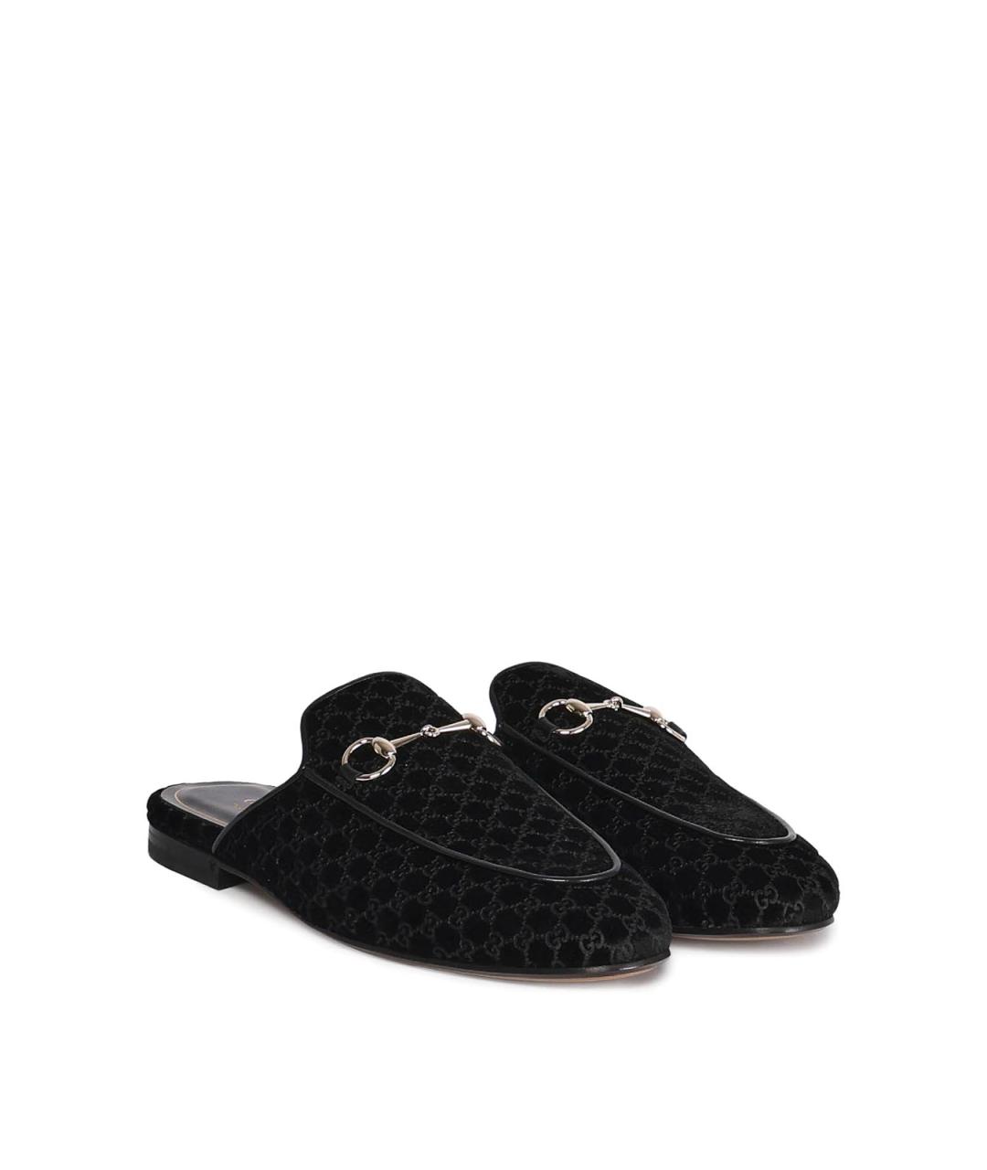 GUCCI Черные бархатные мюли, фото 2