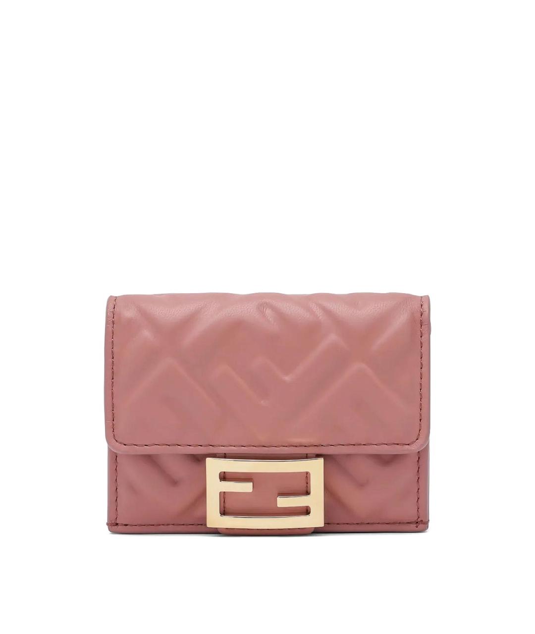 FENDI Розовый кожаный кошелек, фото 1