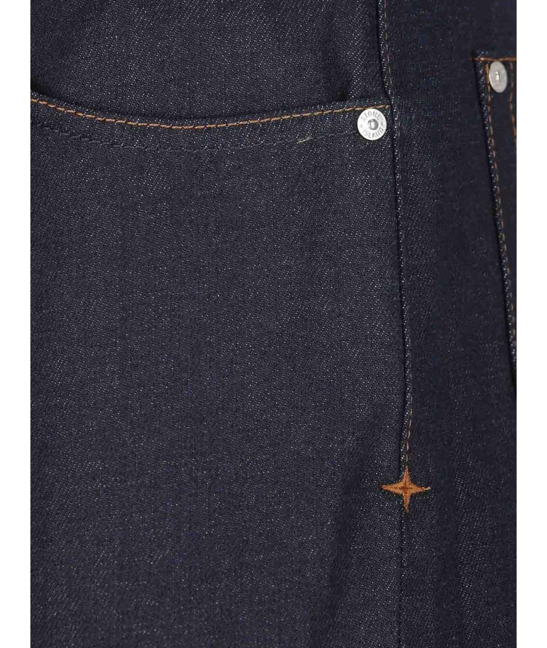 STONE ISLAND Синие хлопковые прямые джинсы, фото 3