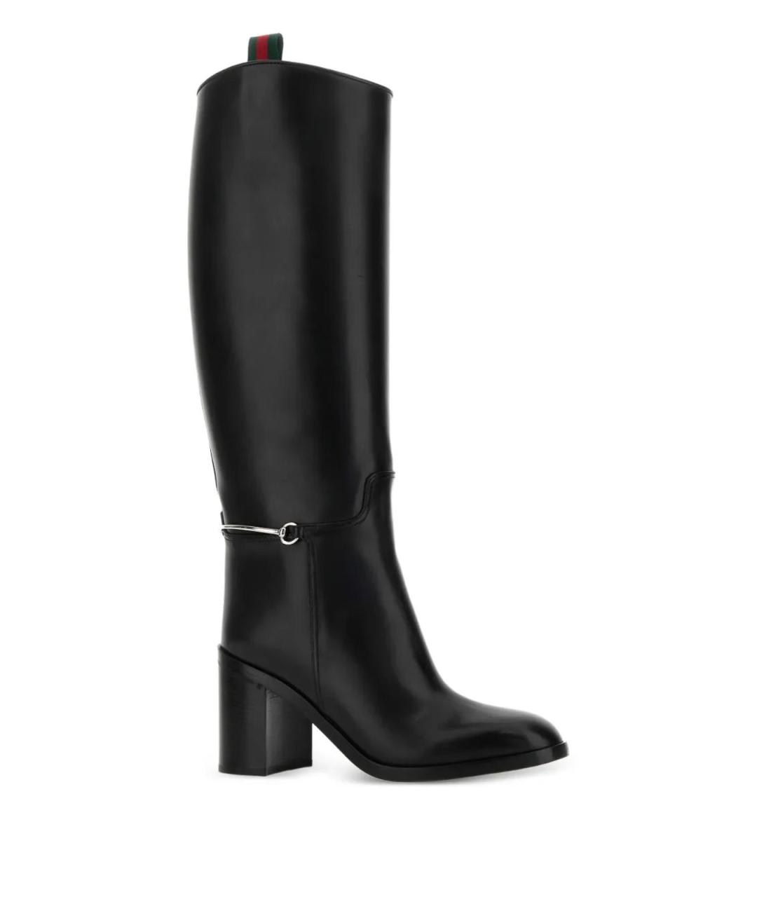 GUCCI Черные кожаные сапоги, фото 2