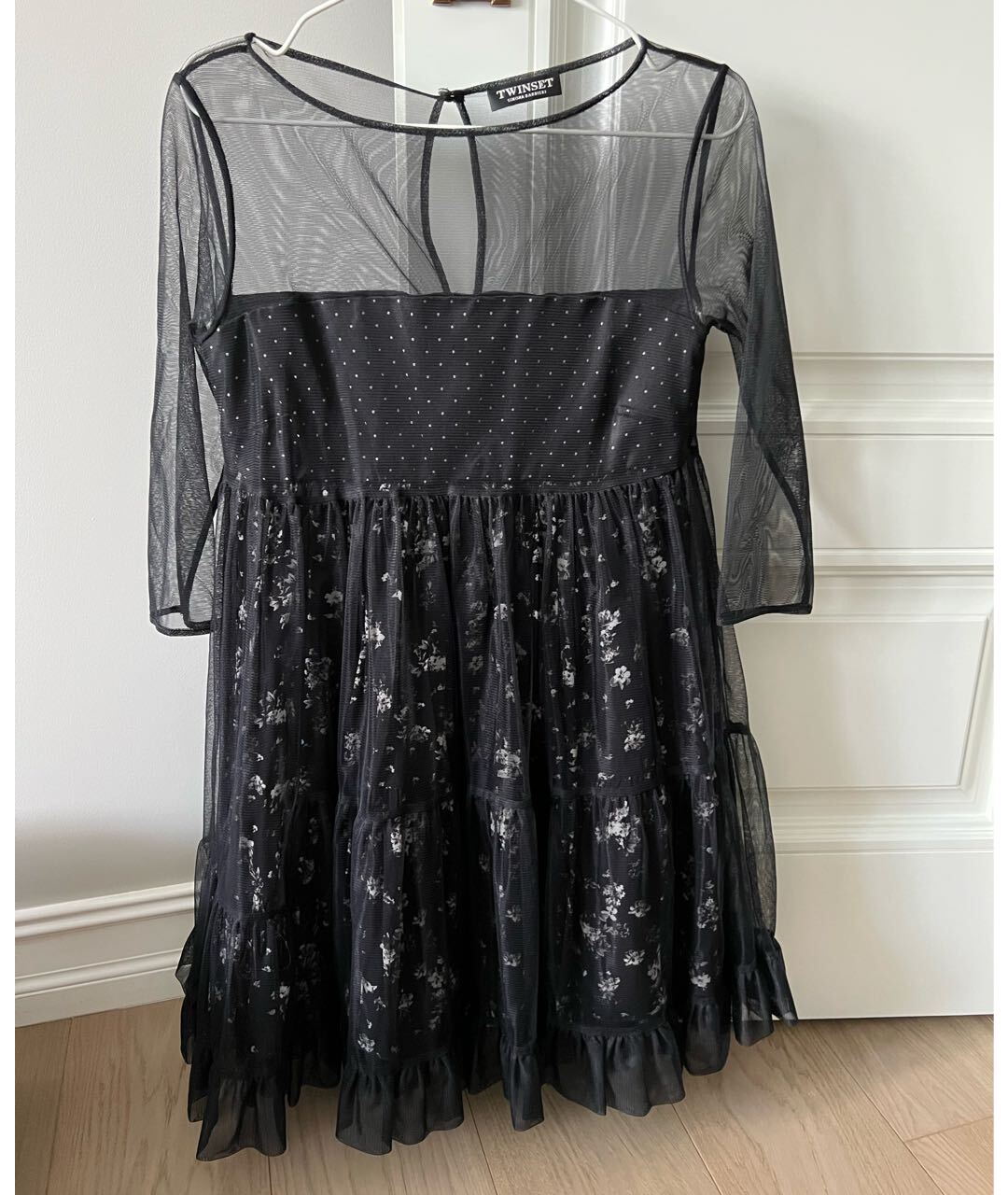 TWIN-SET Черное полиэстеровое вечернее платье, фото 3