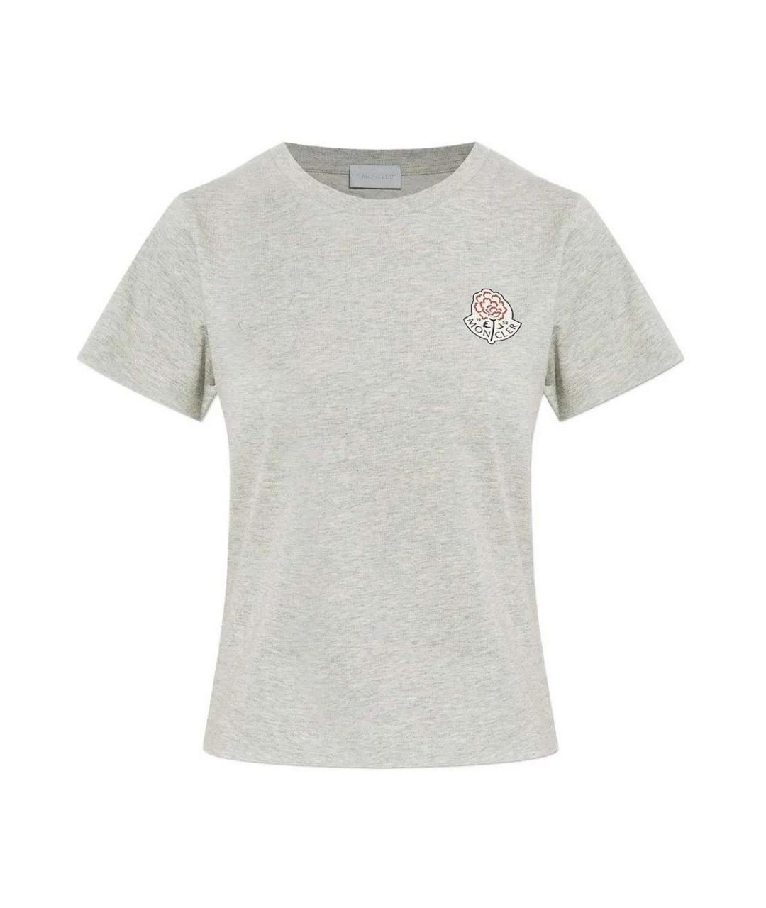 MONCLER Серая хлопковая футболка, фото 1