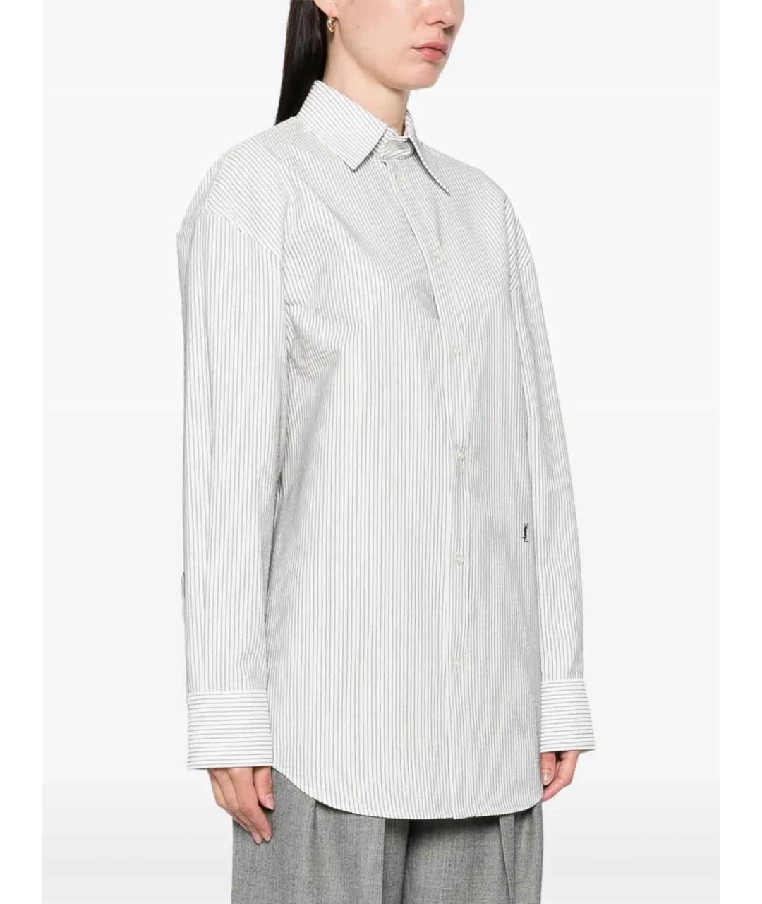 SAINT LAURENT Белая хлопковая рубашка, фото 4
