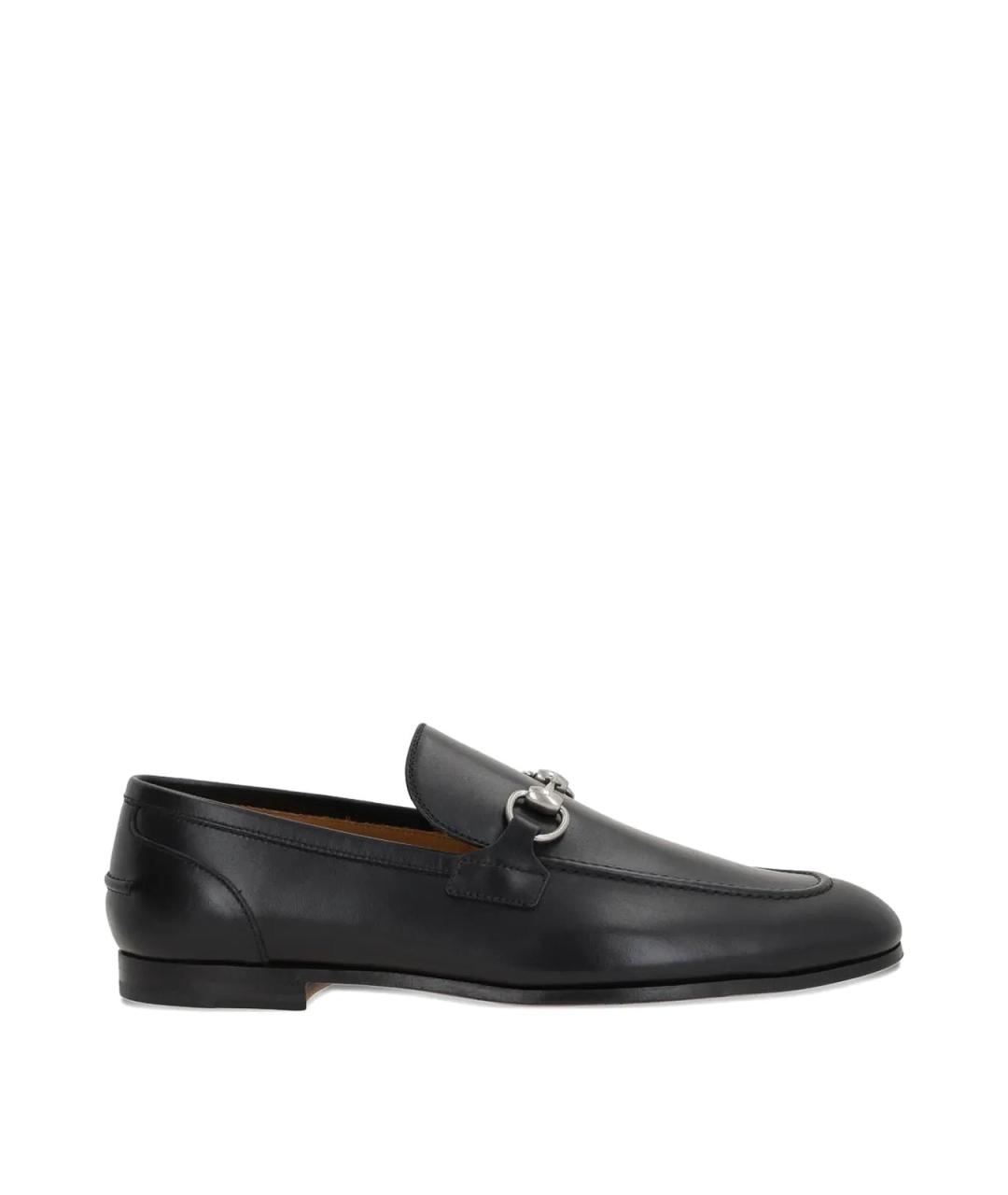GUCCI Черные кожаные лоферы, фото 1