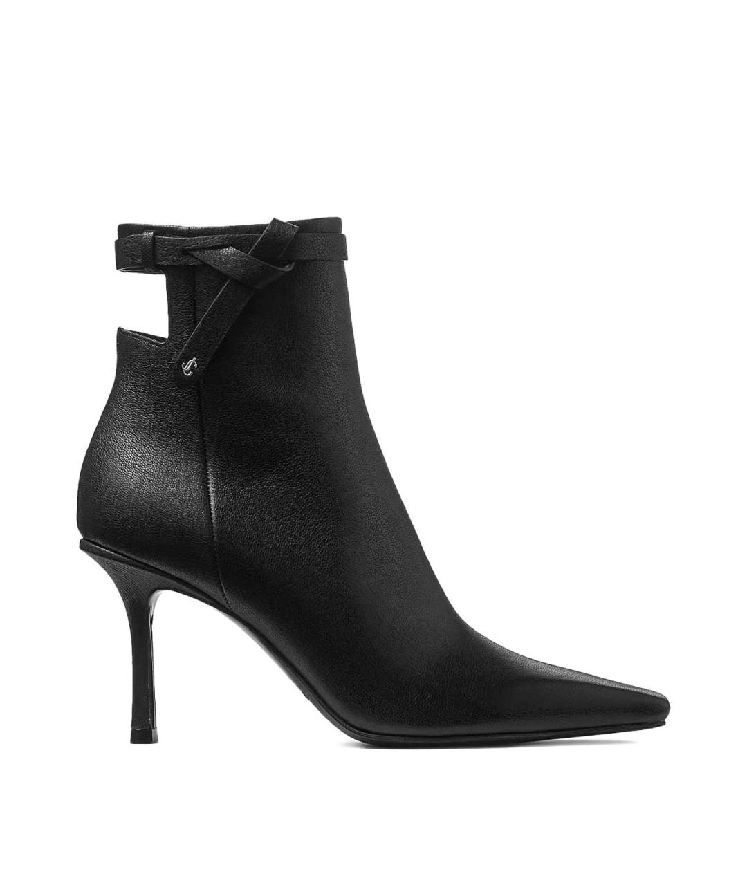 JIMMY CHOO Черные кожаные ботильоны, фото 1