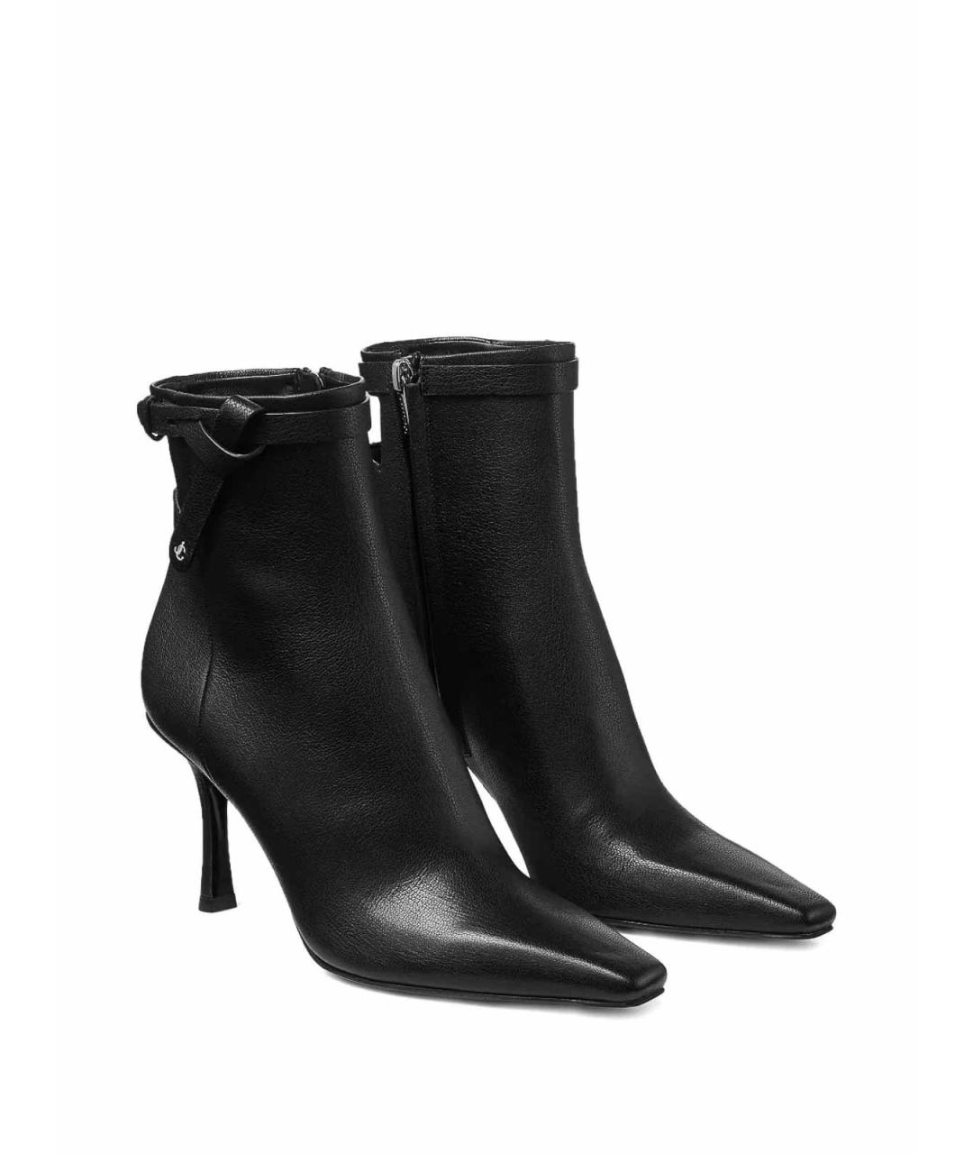JIMMY CHOO Черные кожаные ботильоны, фото 4