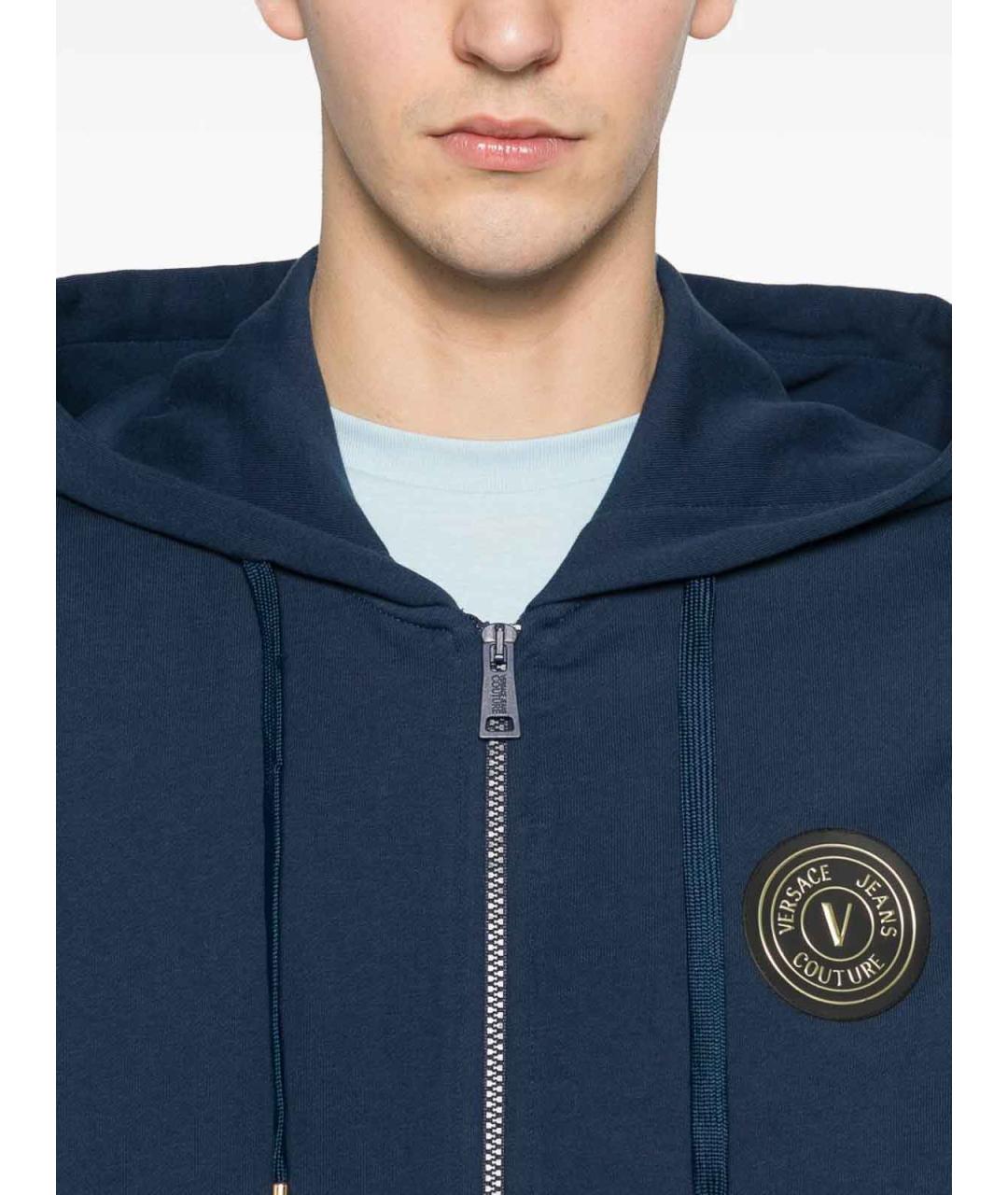 VERSACE JEANS COUTURE Синий хлопковый джемпер / свитер, фото 3