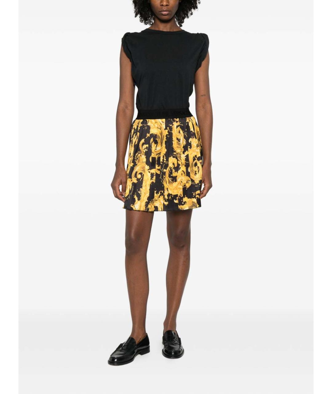 VERSACE JEANS COUTURE Черная полиэстеровая юбка миди, фото 3