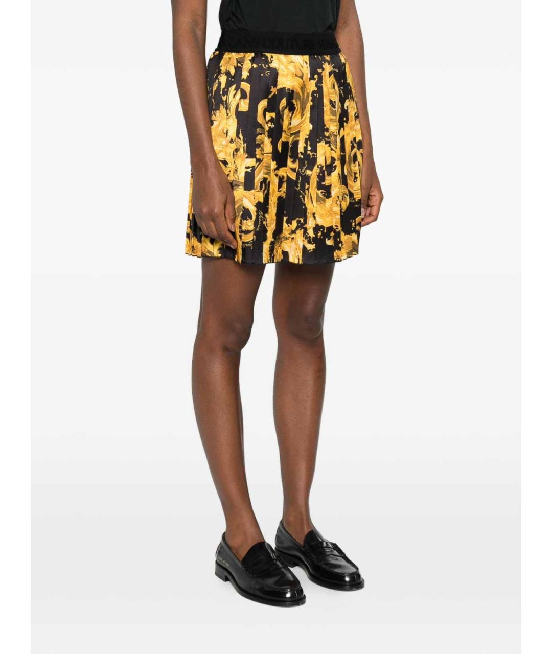 VERSACE JEANS COUTURE Черная полиэстеровая юбка миди, фото 4