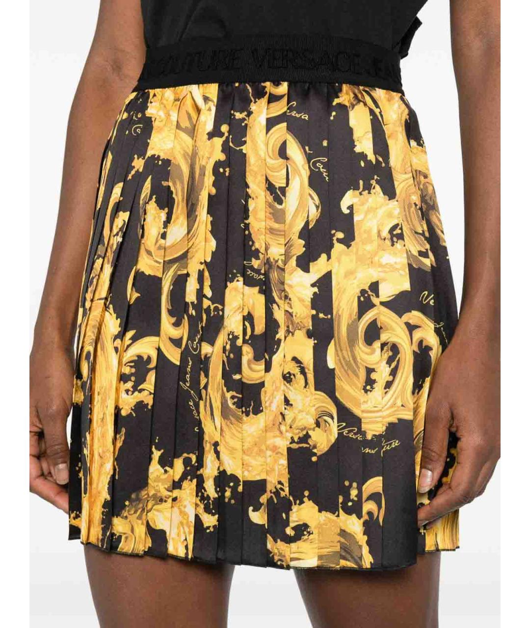 VERSACE JEANS COUTURE Черная полиэстеровая юбка миди, фото 5