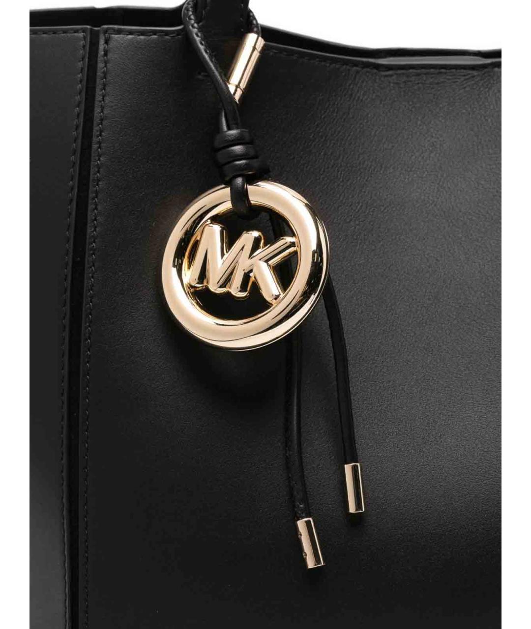 MICHAEL KORS Черная кожаная сумка тоут, фото 3