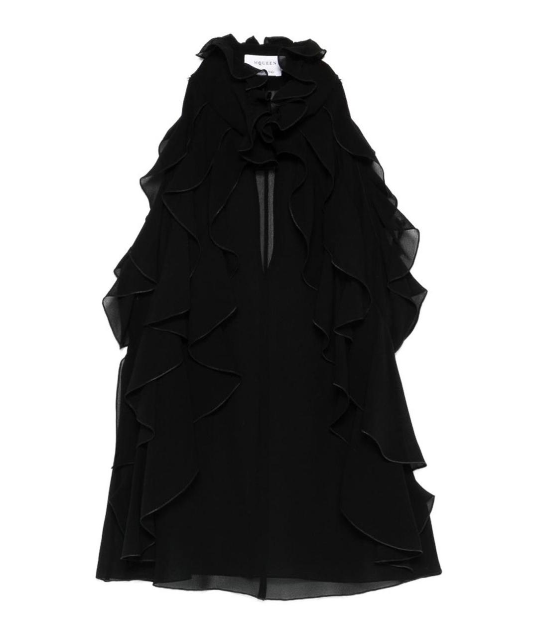 ALEXANDER MCQUEEN Черная шелковая майка, фото 1