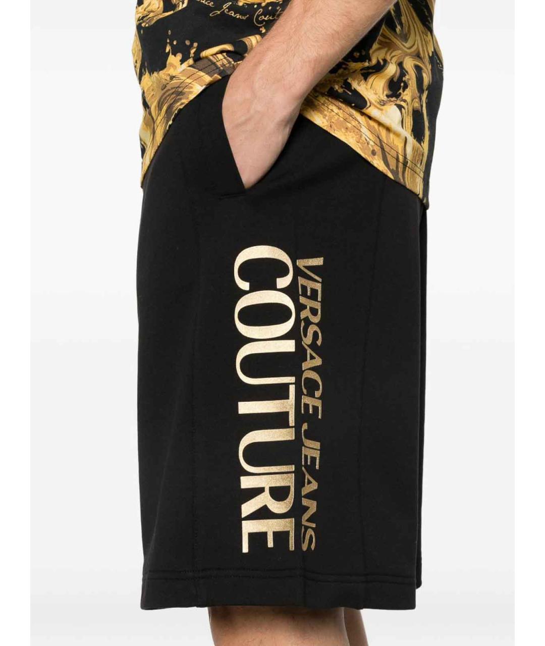 VERSACE JEANS COUTURE Черные хлопковые шорты, фото 2