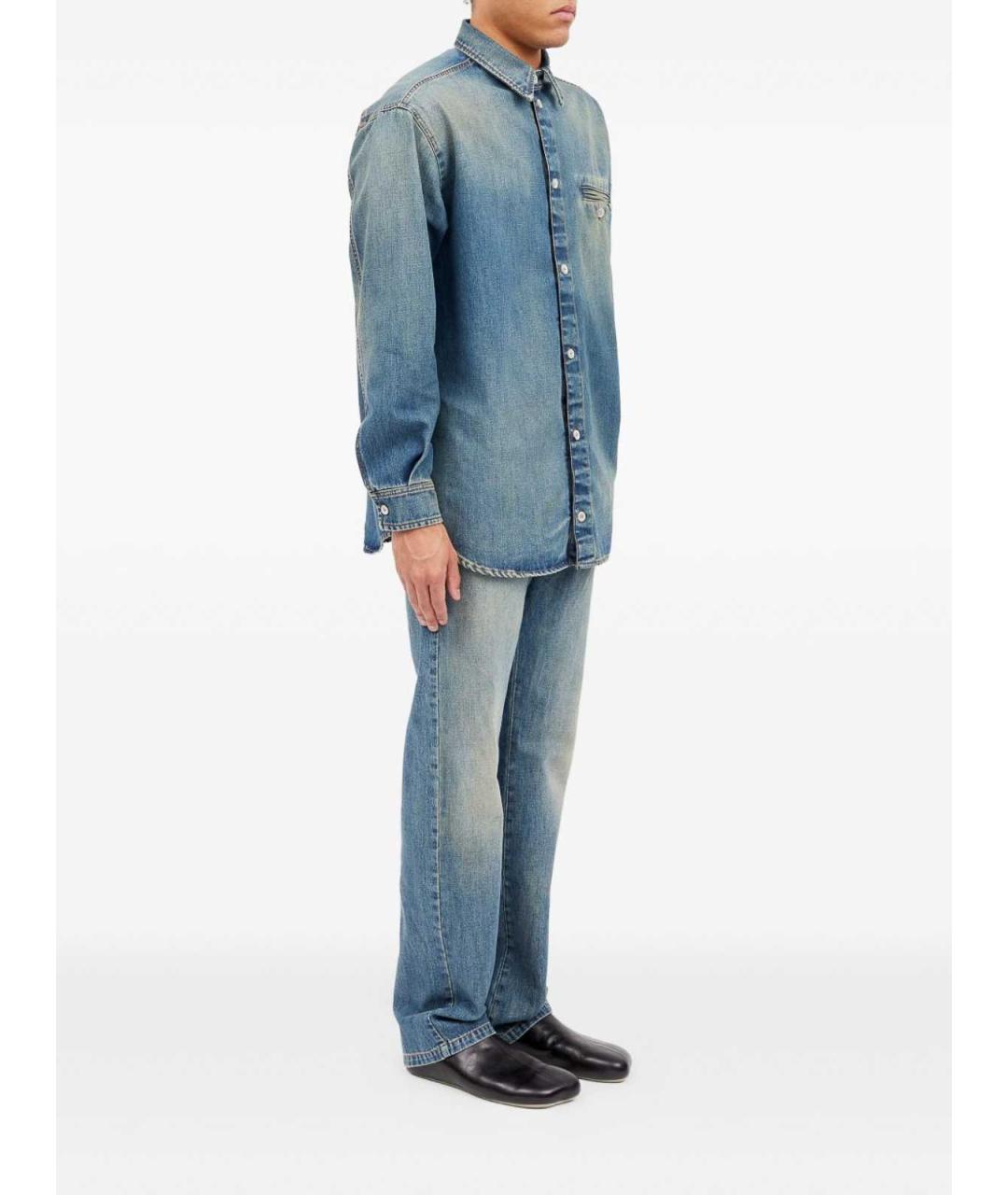 MM6 MAISON MARGIELA Синяя хлопковая классическая рубашка, фото 3
